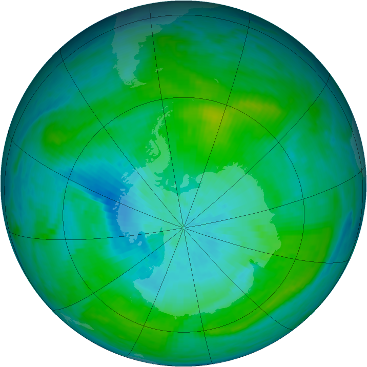 Antarctic ozone map for 18 February 1981